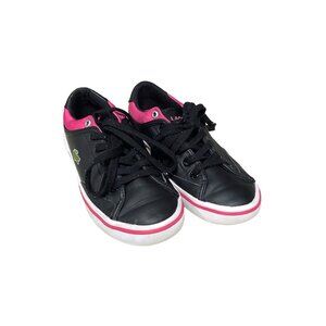 Lacoste Leather Sneakers Black Size 12.5 Preppy Stealth Wealth Classic Neutral